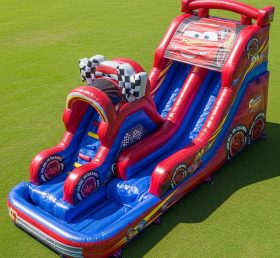 T8-7194 Cars Theme Inflatable Water Slide