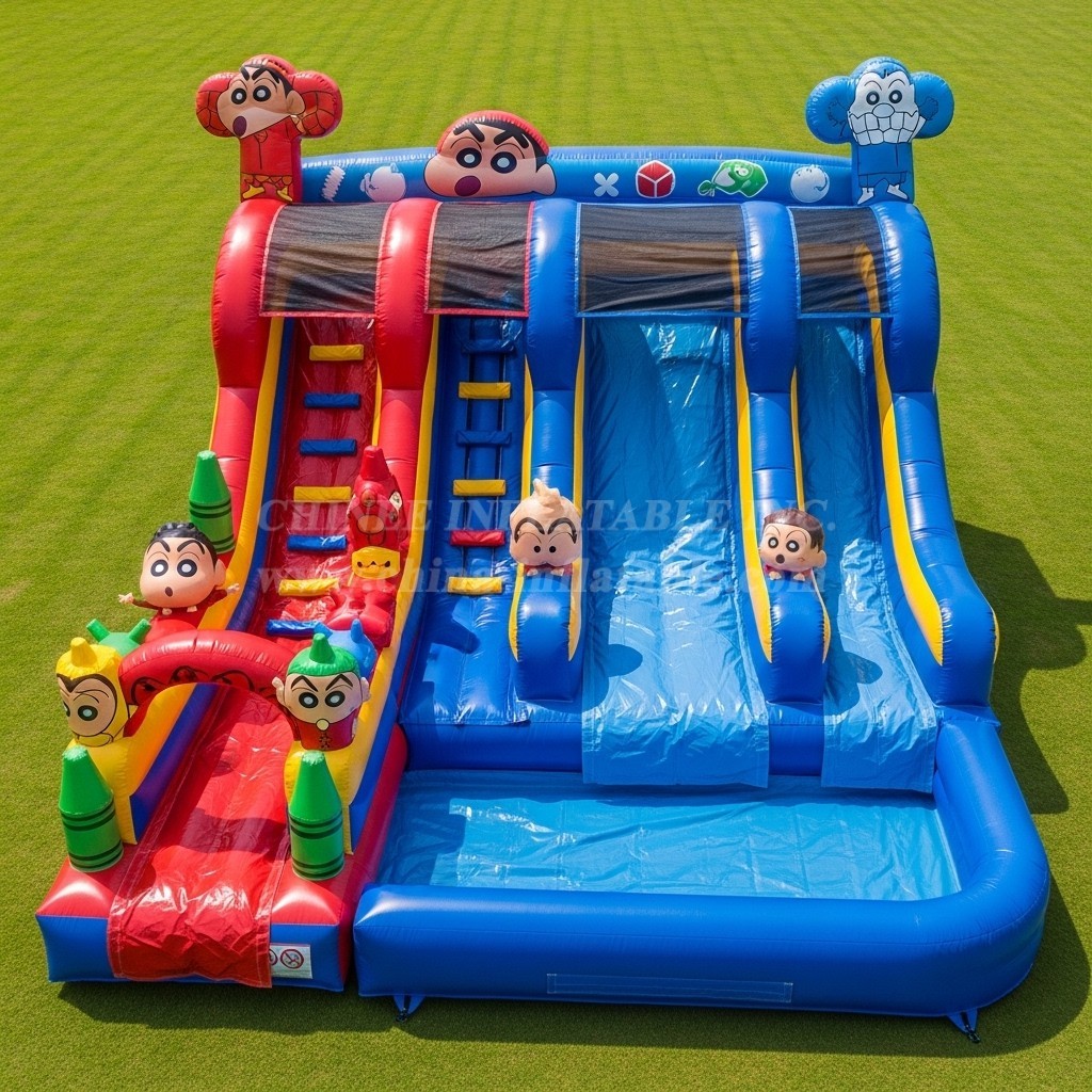 T8-7207 Crayon Shin-chan Theme Inflatable Water Slide