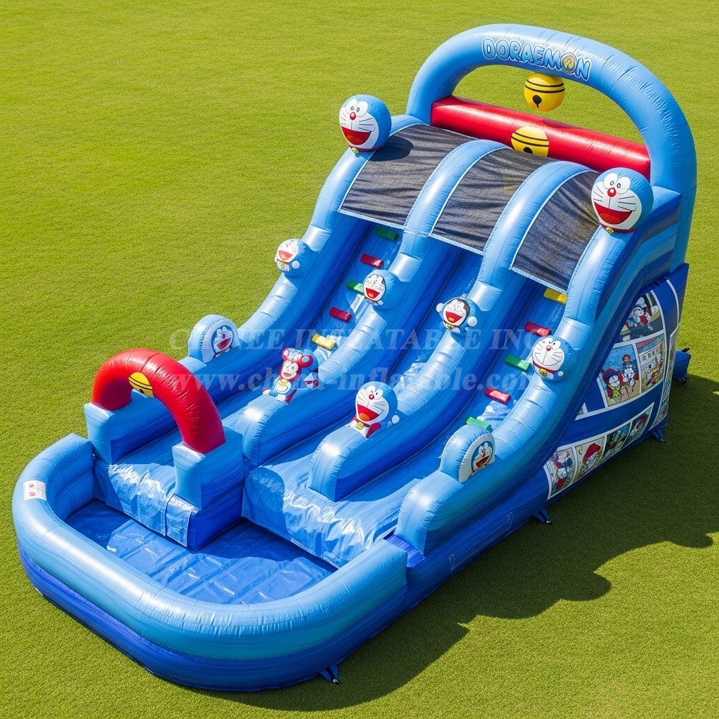 T8-7222 Doraemon Theme Inflatable Water Slide