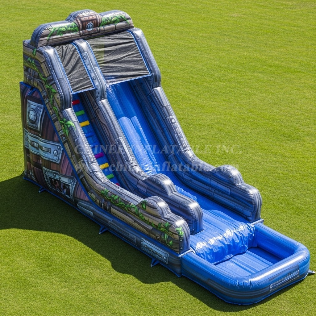 T8-7228 Fortnite Theme Inflatable Water Slide