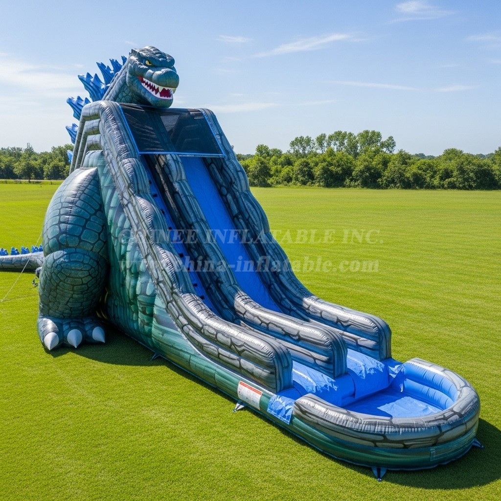T8-7243 Godzilla Theme Inflatable Water Slide