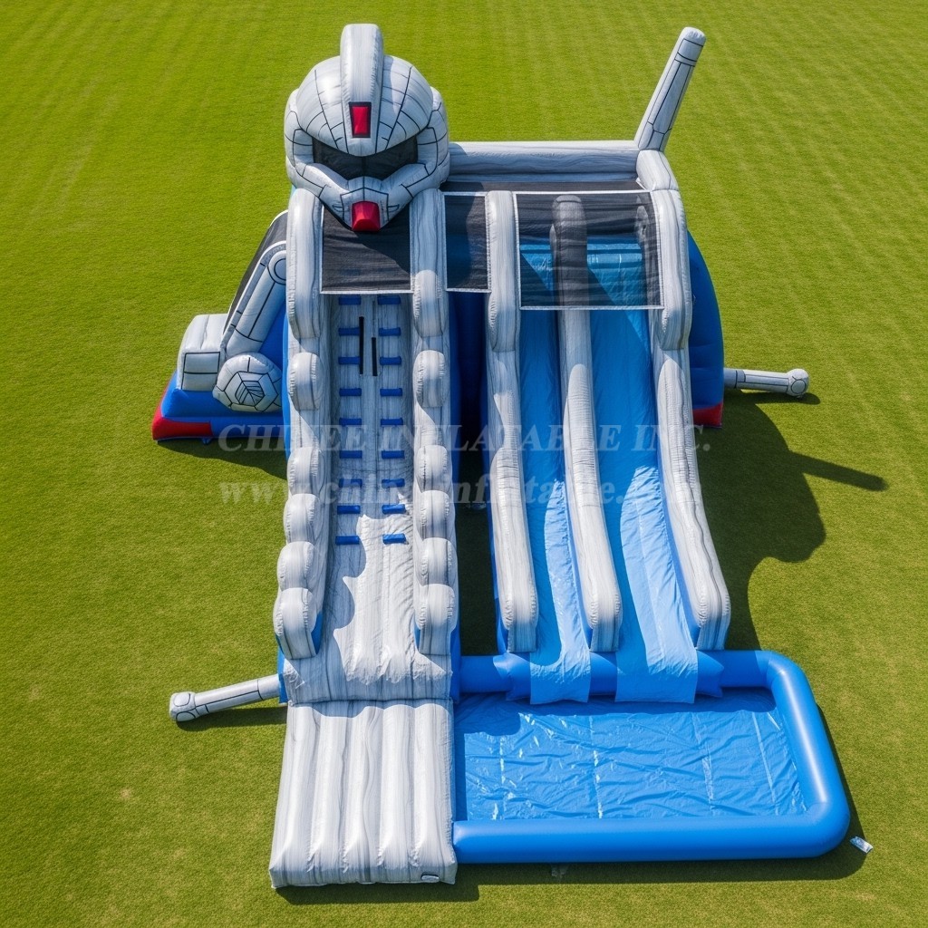 T8-7254 Gundam Theme Inflatable Water Slide