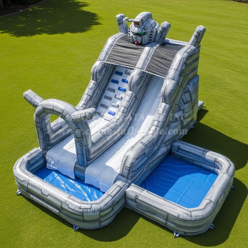T8-7256 Gundam Theme Inflatable Water Slide
