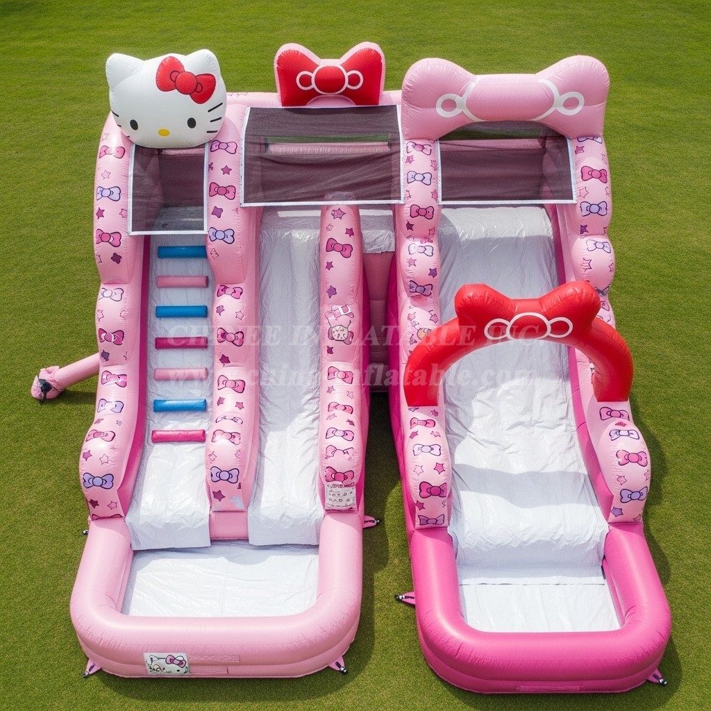 T8-7262 Hello Kitty Theme Inflatable Water Slide