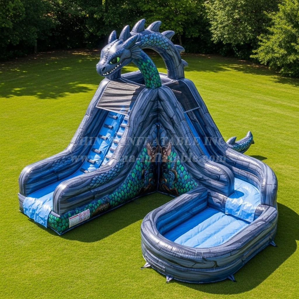 T8-7266 How to Train Your Dragon Theme Inflatable Water Slide