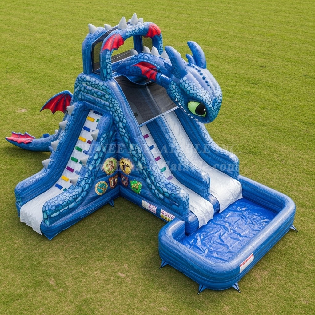 T8-7268 How to Train Your Dragon Theme Inflatable Water Slide