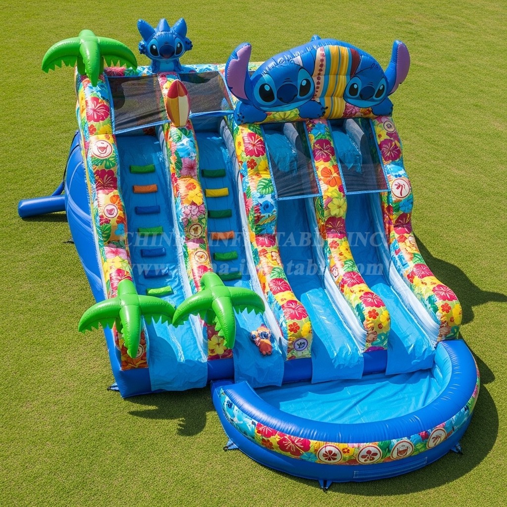 T8-7292 Lilo & Stitch Theme Inflatable Water Slide