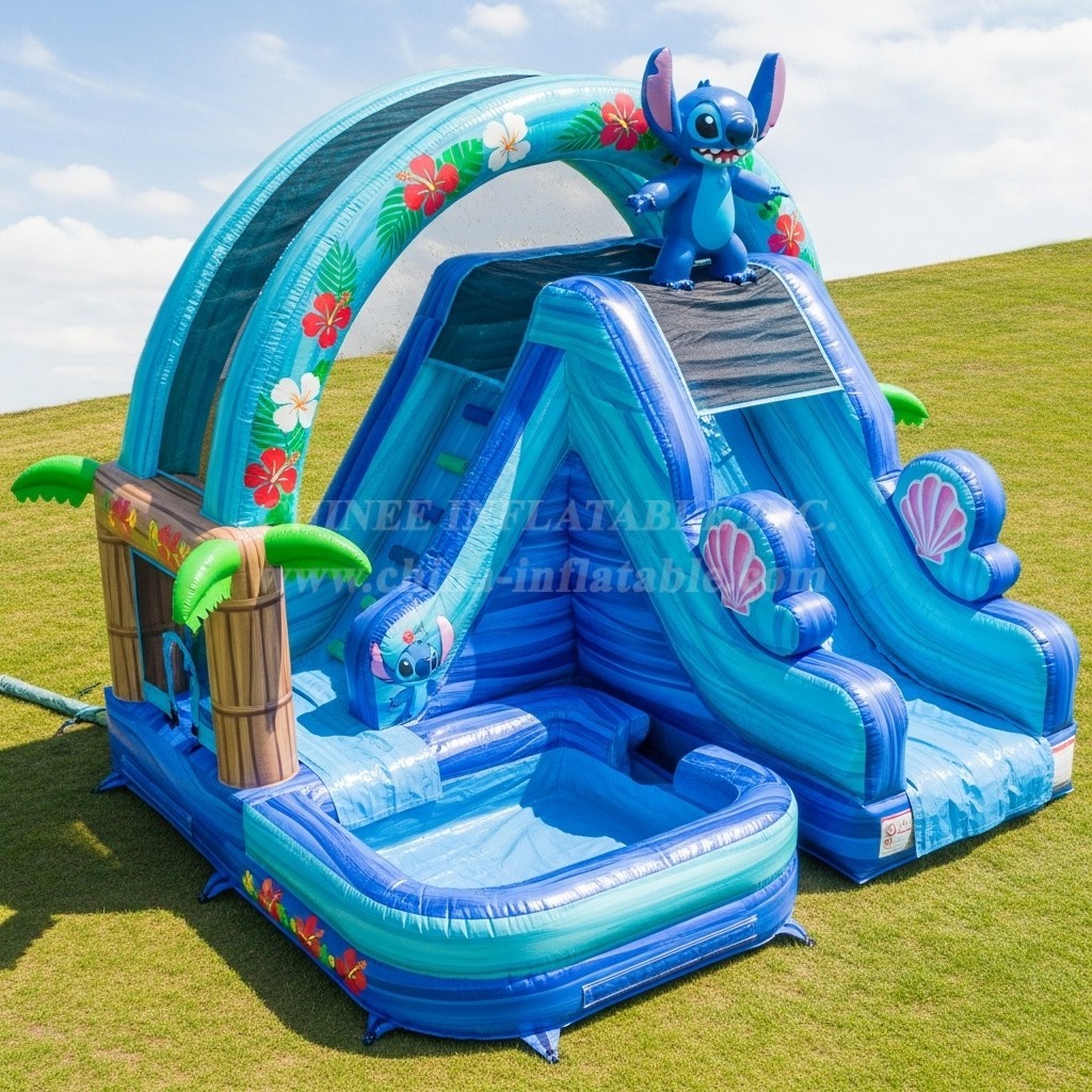 T8-7293 Lilo & Stitch Theme Inflatable Water Slide