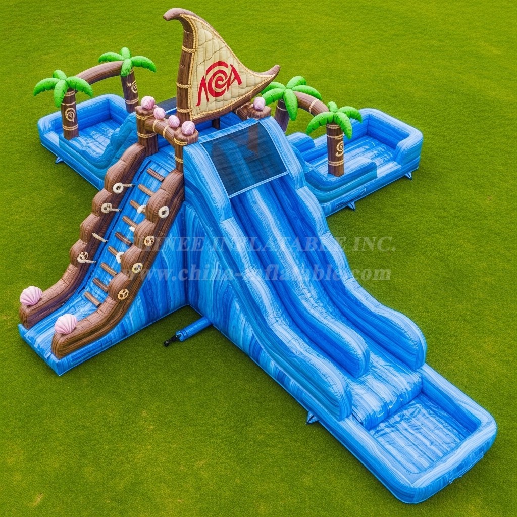 T8-7341 Moana Theme Inflatable Water Slide