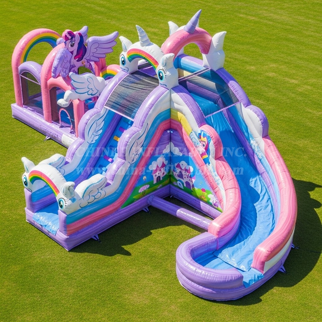T8-7353 My Little Pony Theme Inflatable Water Slide
