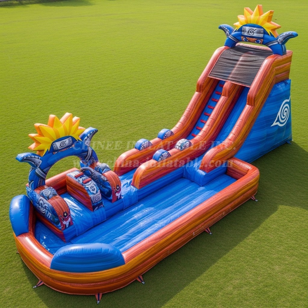 T8-7362 Naruto Theme Inflatable Water Slide