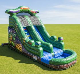 T8-7370 Ninja Turtles Theme Inflatable Water Slide