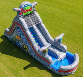 T8-7371 Ninja Turtles Theme Inflatable Water Slide
