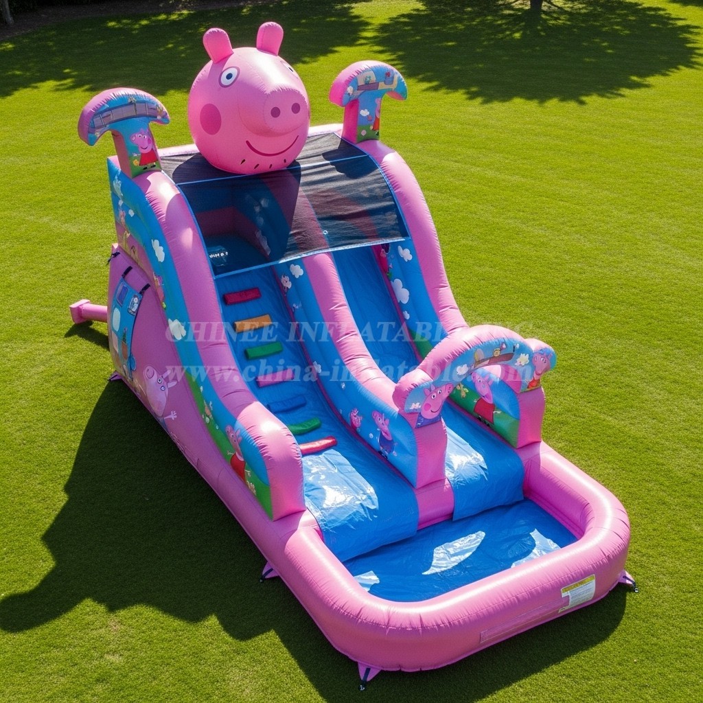 T8-7384 Peppa Pig Theme Inflatable Water Slide