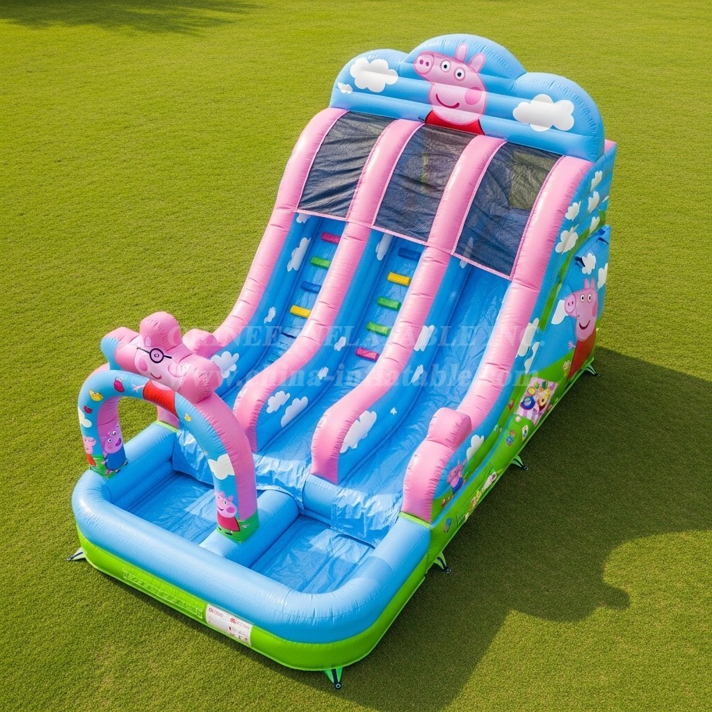 T8-7389 Peppa Pig Theme Inflatable Water Slide