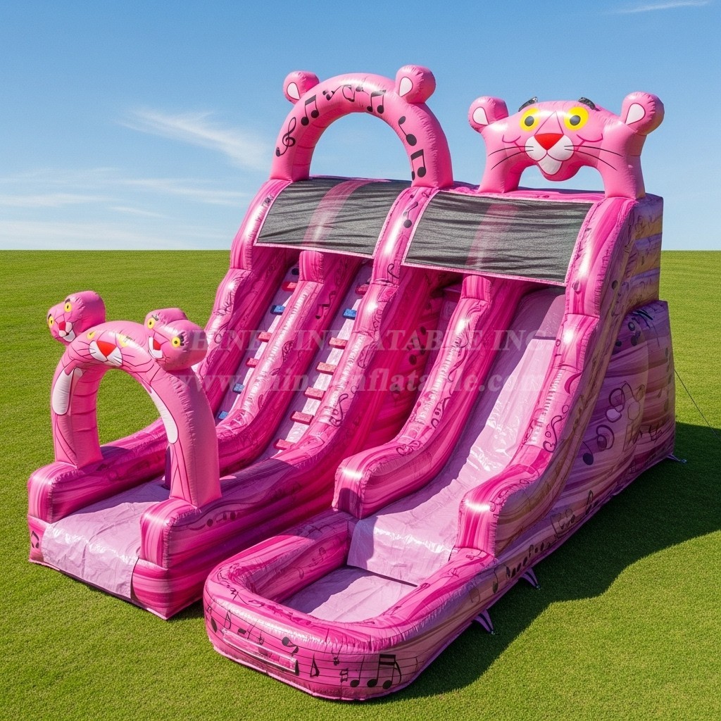 T8-7392 Pink Panther Theme Inflatable Water Slide