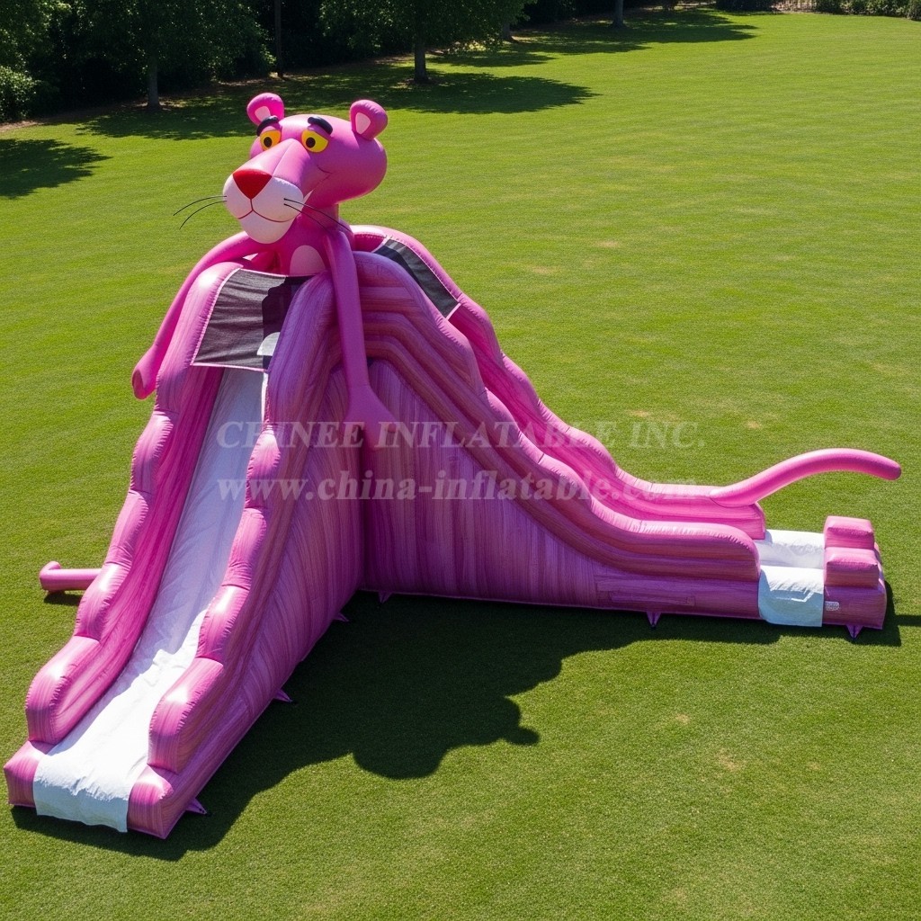 T8-7395 Pink Panther Theme Inflatable Water Slide