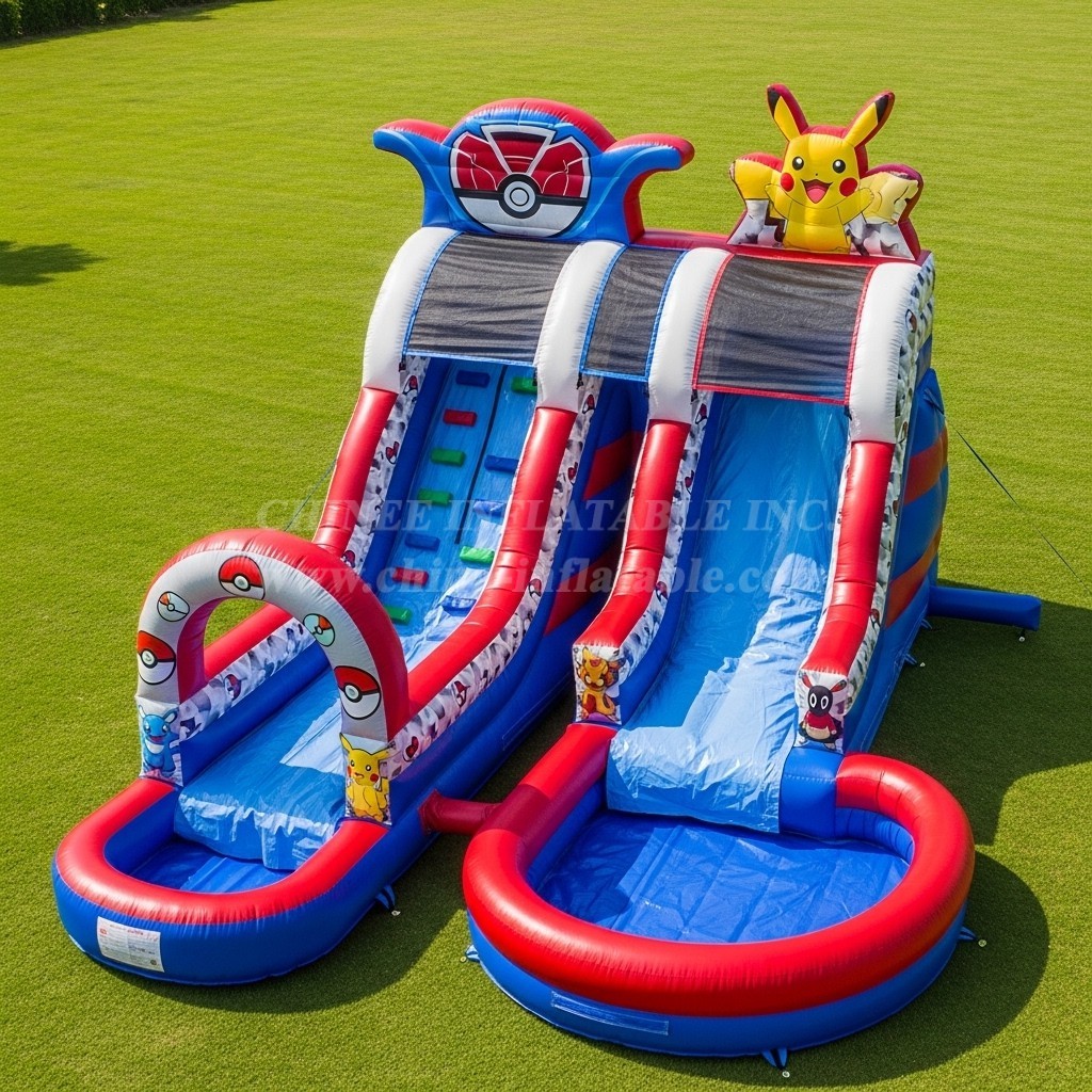 T8-7402 Pokemon Theme Inflatable Water Slide