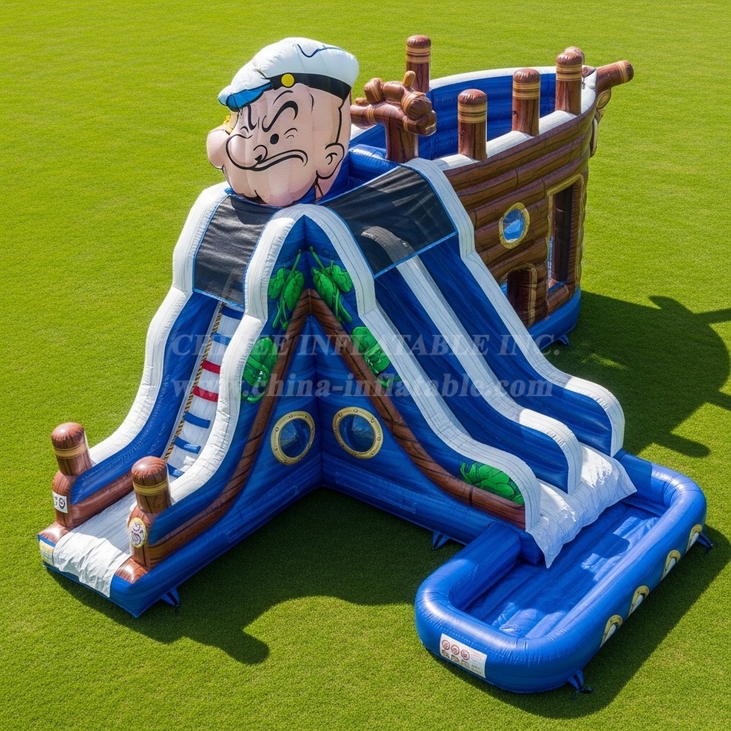 T8-7407 Popeye Theme Inflatable Water Slide