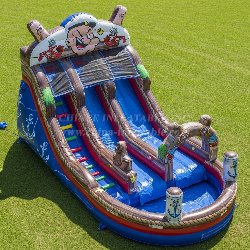 T8-7413 Popeye Theme Inflatable Water Slide