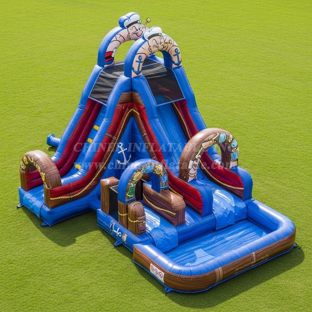 T8-7414 Popeye Theme Inflatable Water Slide