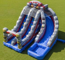 T8-7421 Power Rangers Theme Inflatable Water Slide