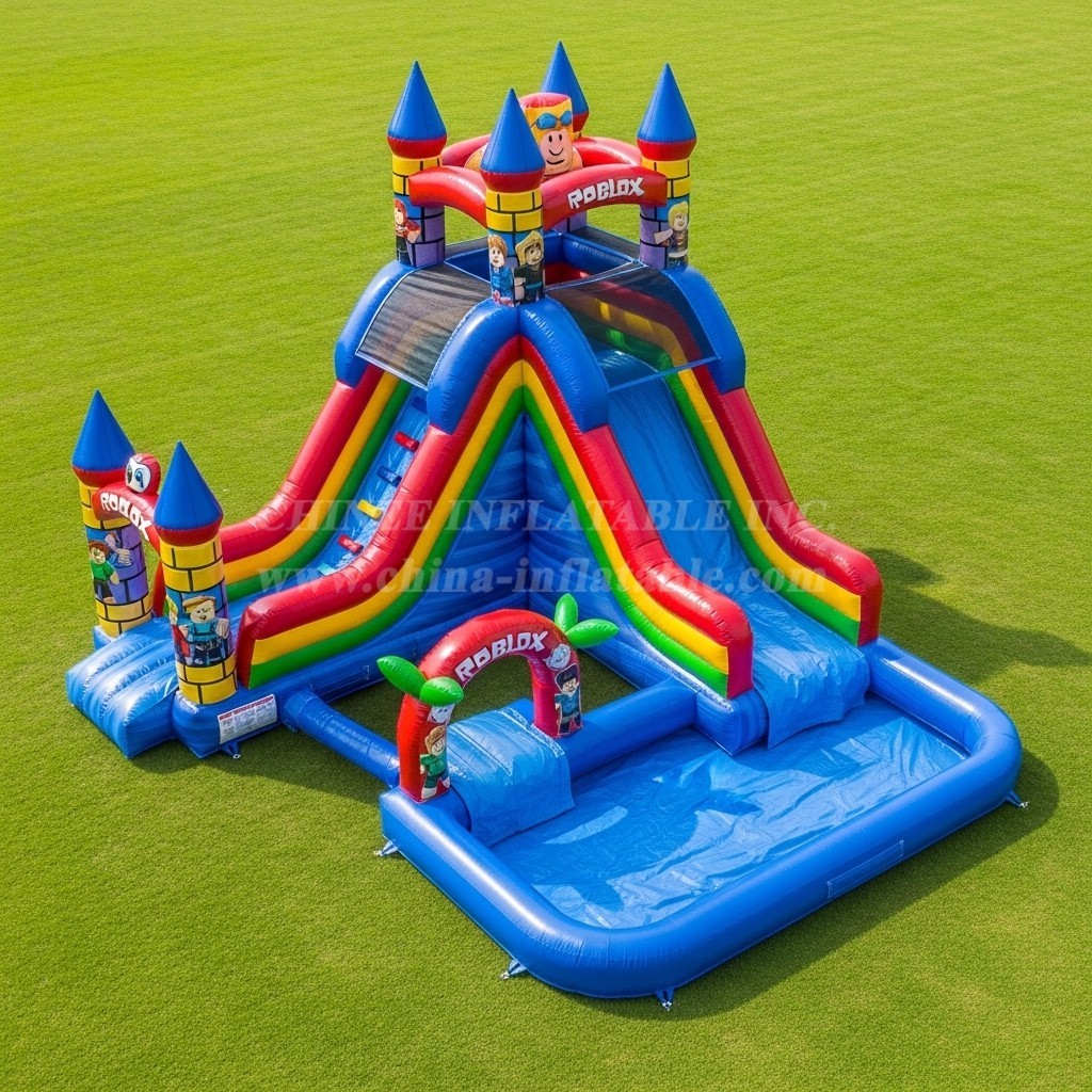 T8-7428 Roblox Theme Inflatable Water Slide
