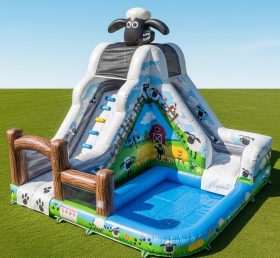 T8-7448 Shaun the Sheep Theme Inflatable Water Slide