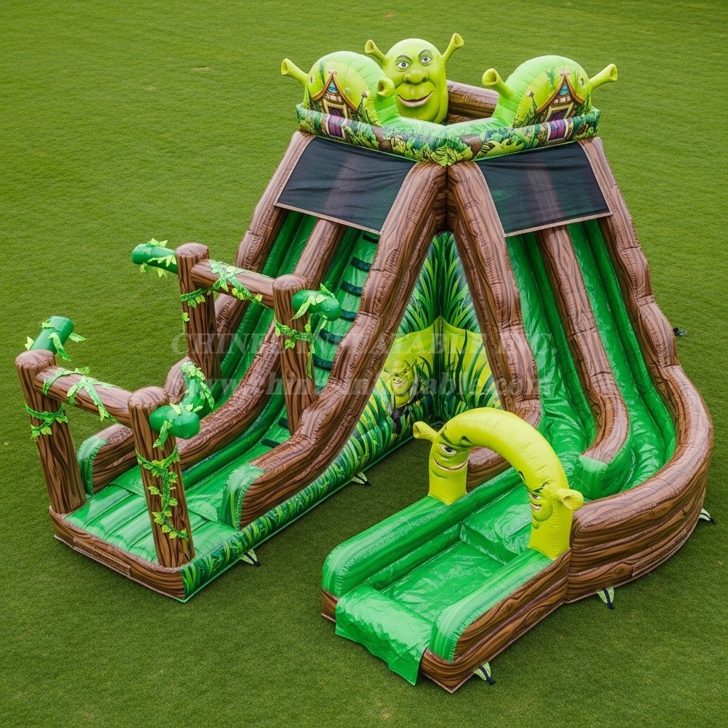 T8-7455 Shrek Theme Inflatable Water Slide