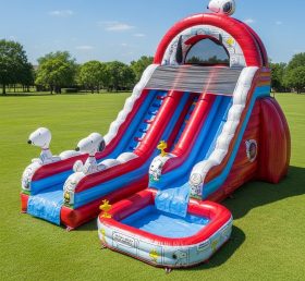 T8-7468 Snoopy Theme Inflatable Water Slide