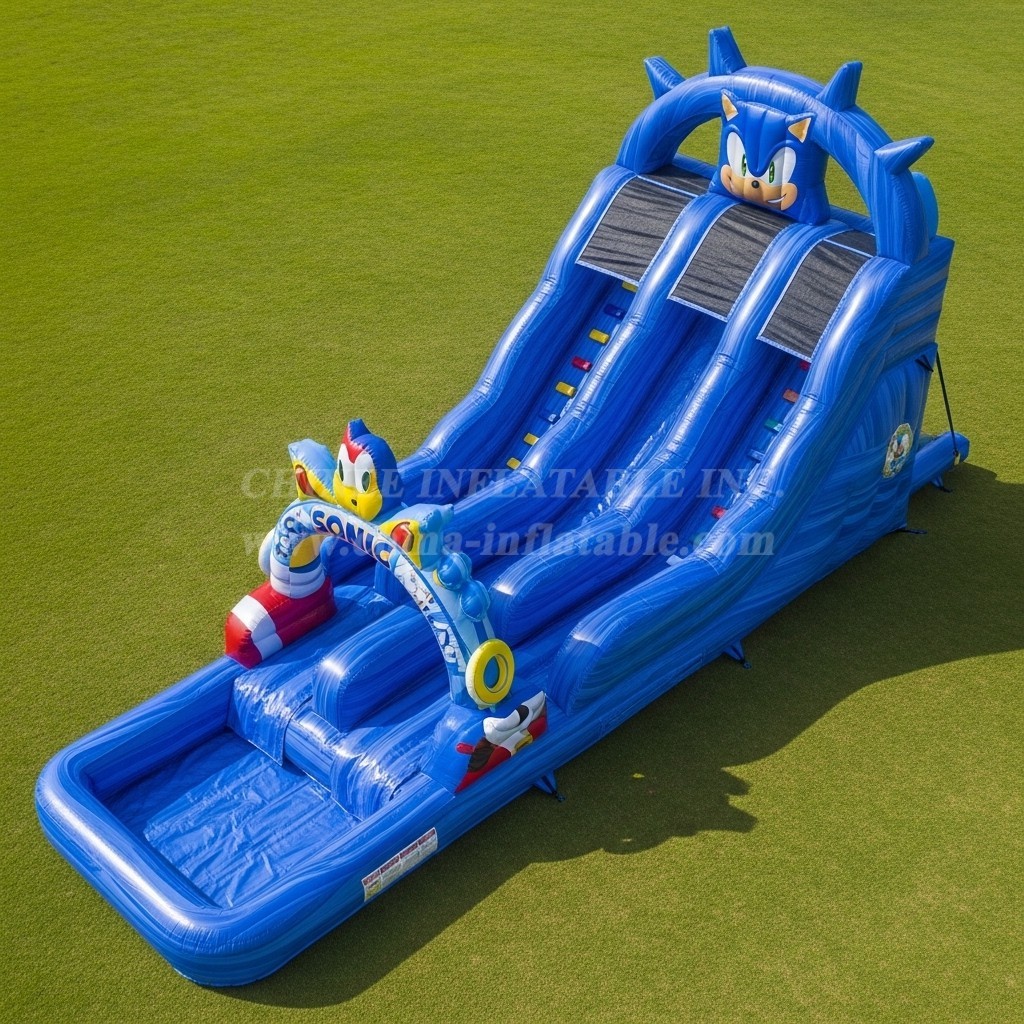 T8-7473 Sonic Theme Inflatable Water Slide