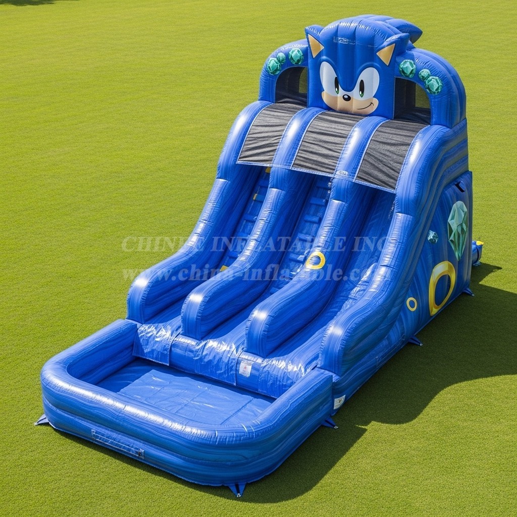 T8-7474 Sonic Theme Inflatable Water Slide