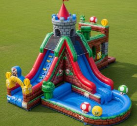 T8-7508 Super Mario Theme Inflatable Water Slide
