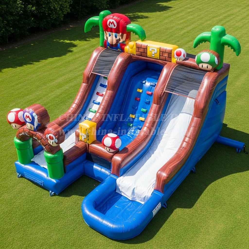 T8-7509 Super Mario Theme Inflatable Water Slide