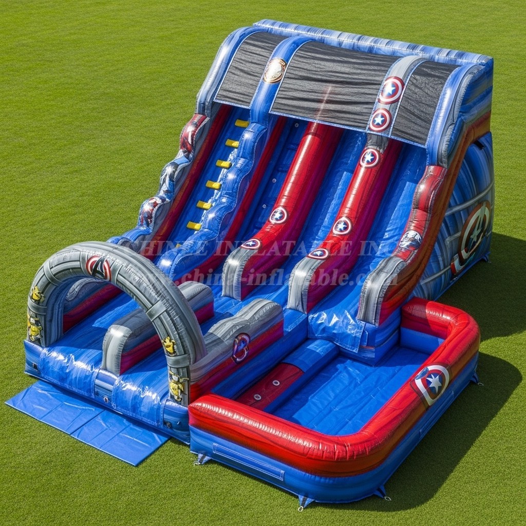 T8-7524 The Avengers Theme Inflatable Water Slide