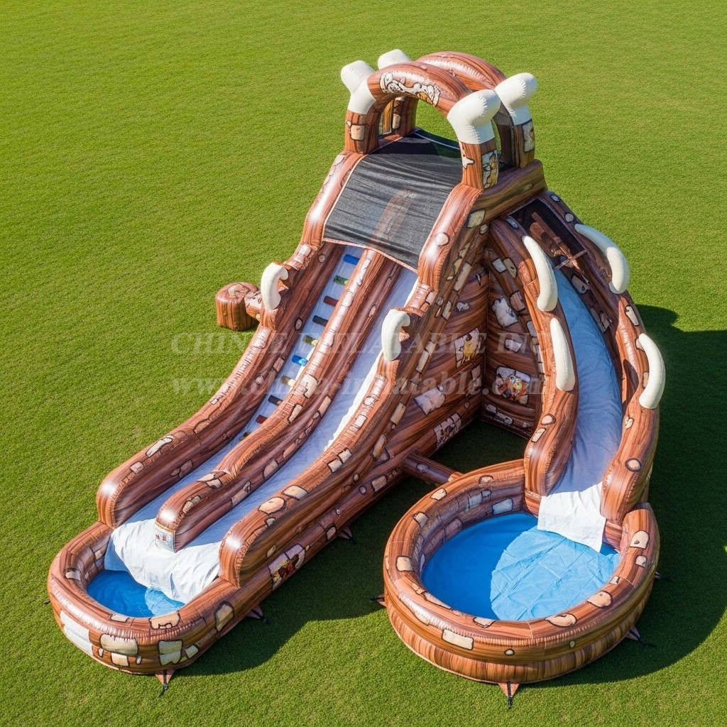T8-7529 The Flintstones Theme Inflatable Water Slide