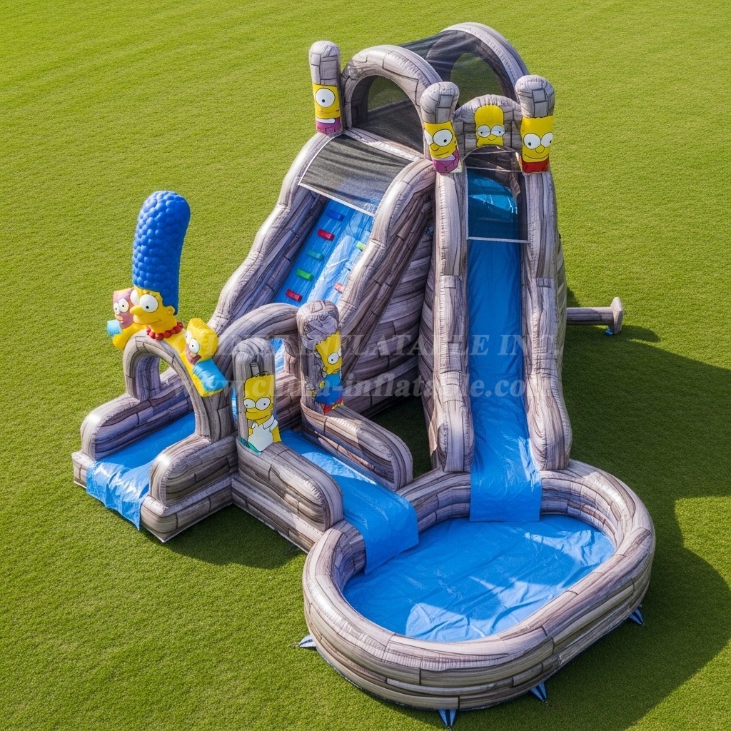 T8-7550 The Simpsons Theme Inflatable Water Slide