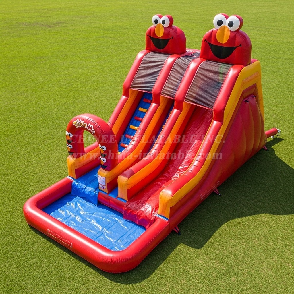 T8-7563 Tickle Me Elmo Theme Inflatable Water Slide