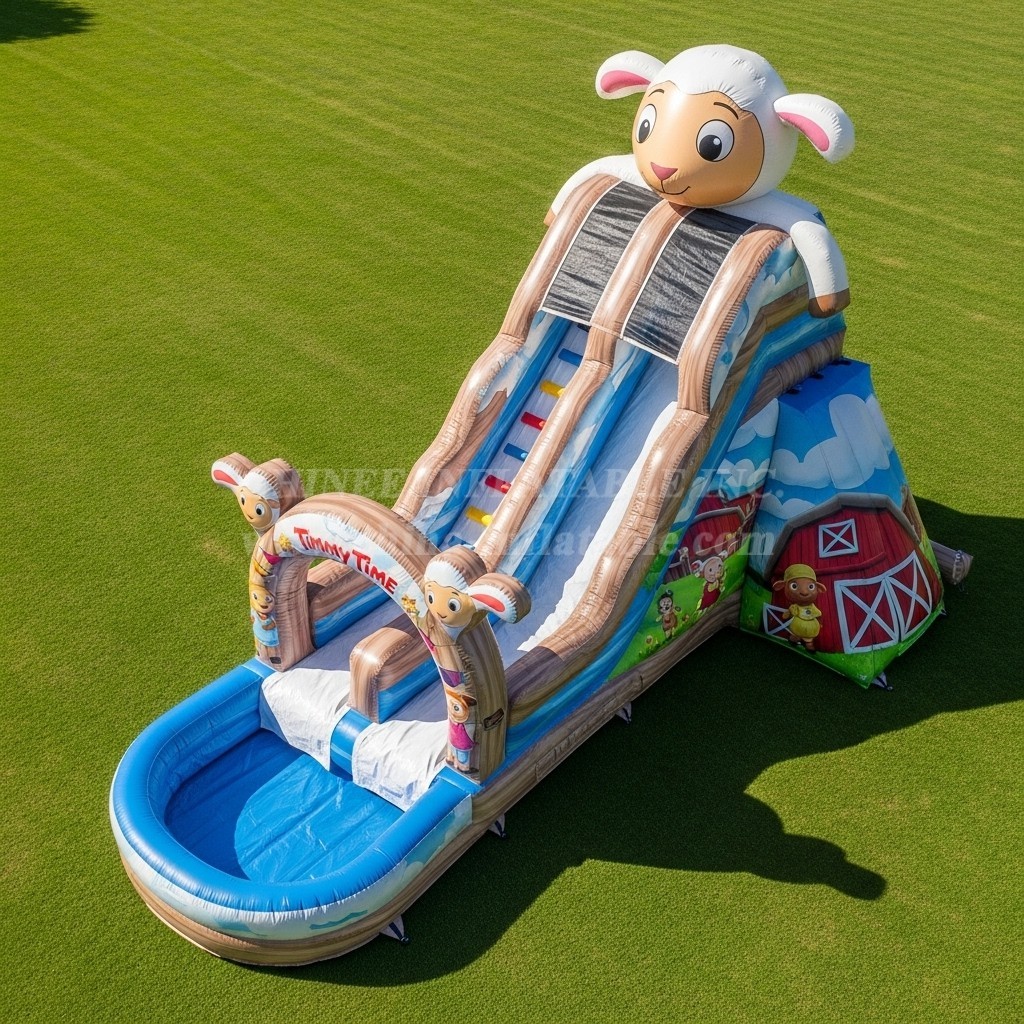 T8-7570 Timmy Time Theme Inflatable Water Slide