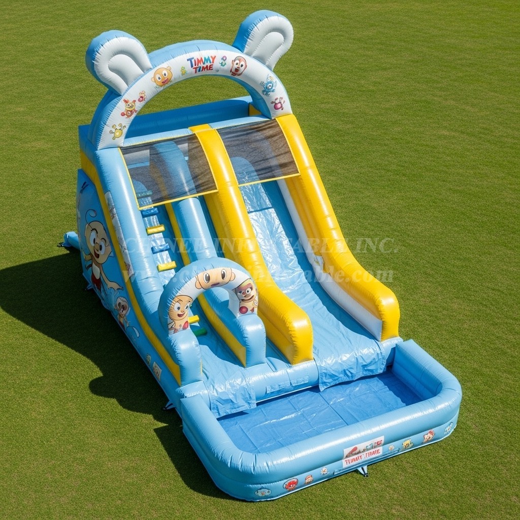 T8-7571 Timmy Time Theme Inflatable Water Slide
