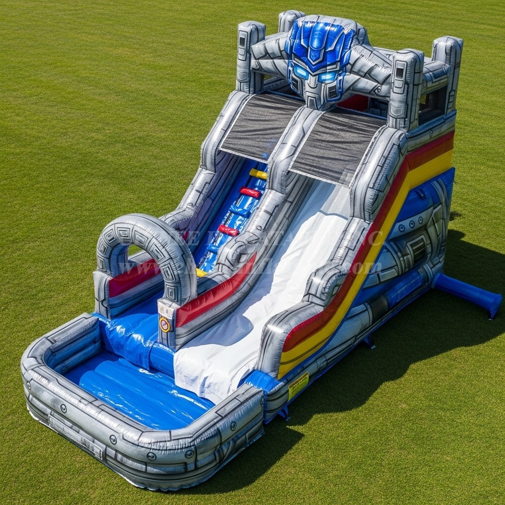 T8-7595 Transformers Theme Inflatable Water Slide