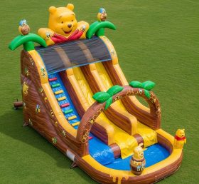 T8-7603 Winnie the Pooh Theme Inflatable Water Slide