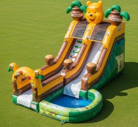 T8-7607 Winnie the Pooh Theme Inflatable Water Slide