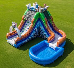 T8-7620 Zootopia Theme Inflatable Water Slide