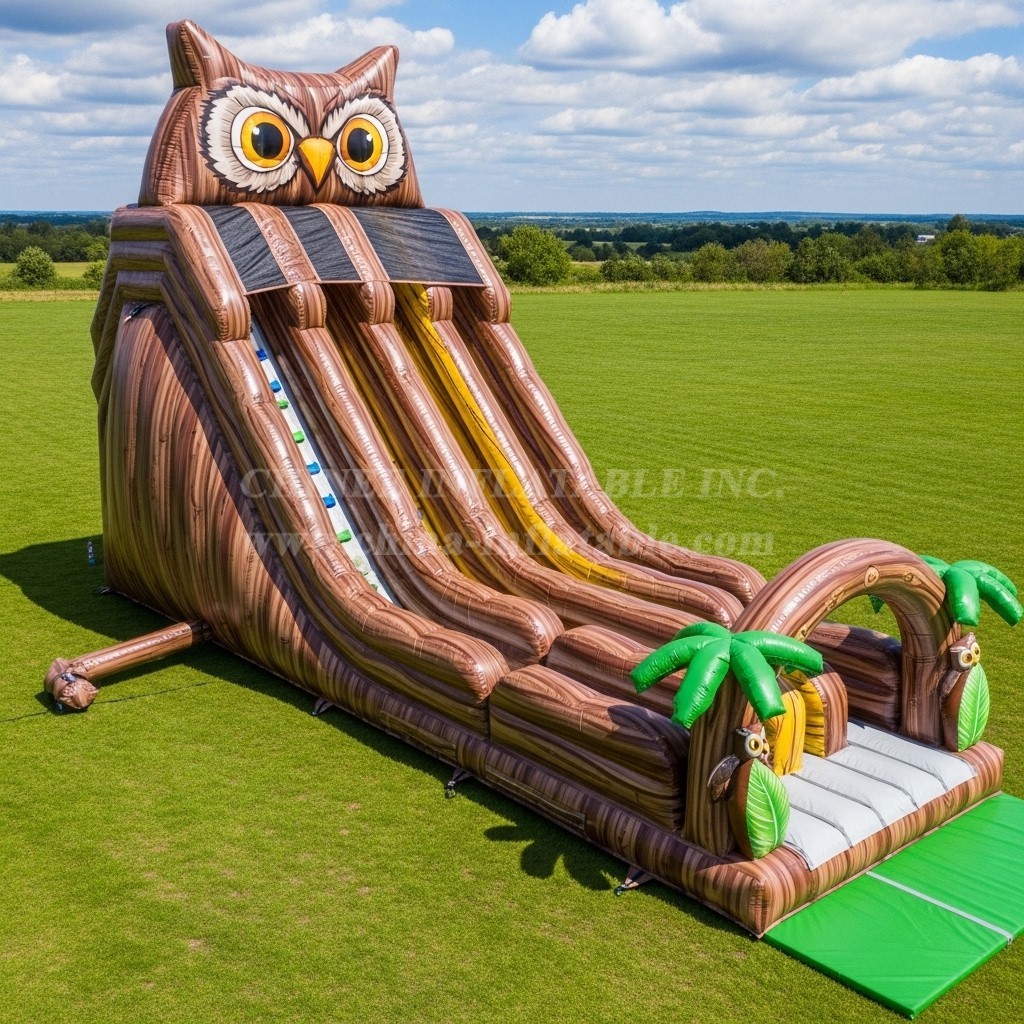 T8-7799 Owl Theme Inflatable Slide