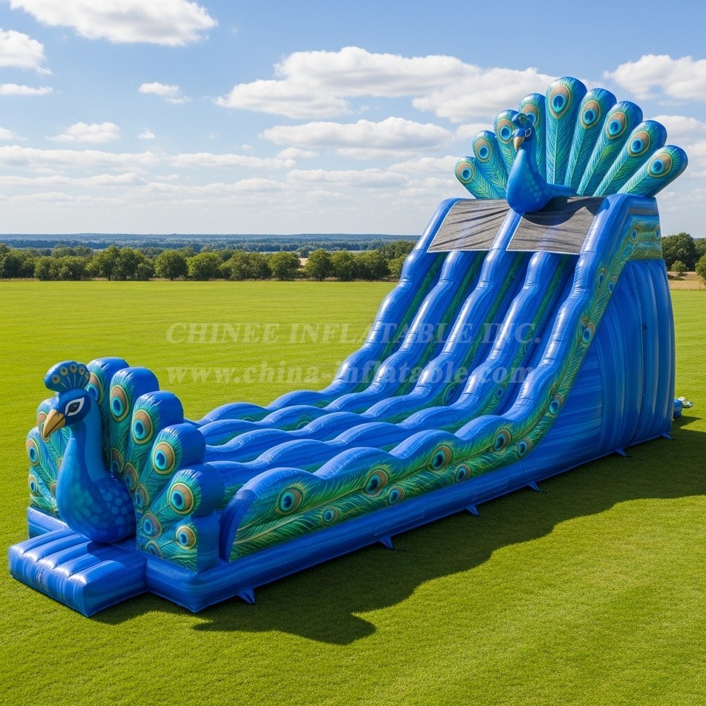 T8-7803 Peacock Theme Inflatable Slide