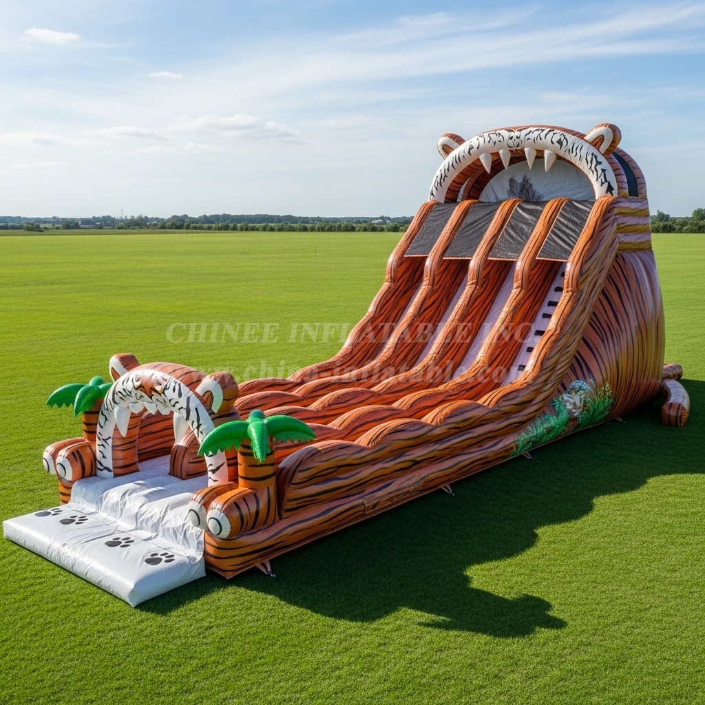T8-7821 Tiger Theme Inflatable Slide