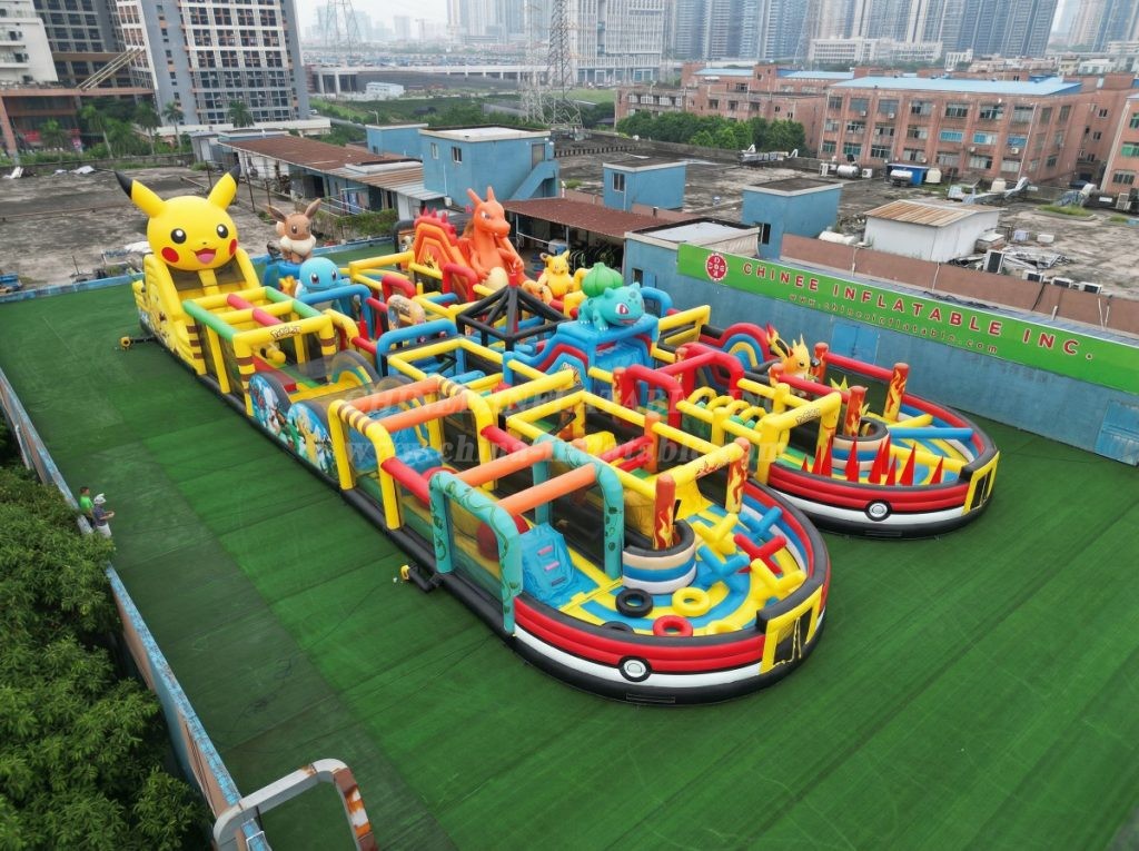 CR2-104 Pokemon Theme Challenging Run Giant Inflatable Obstacle Courses