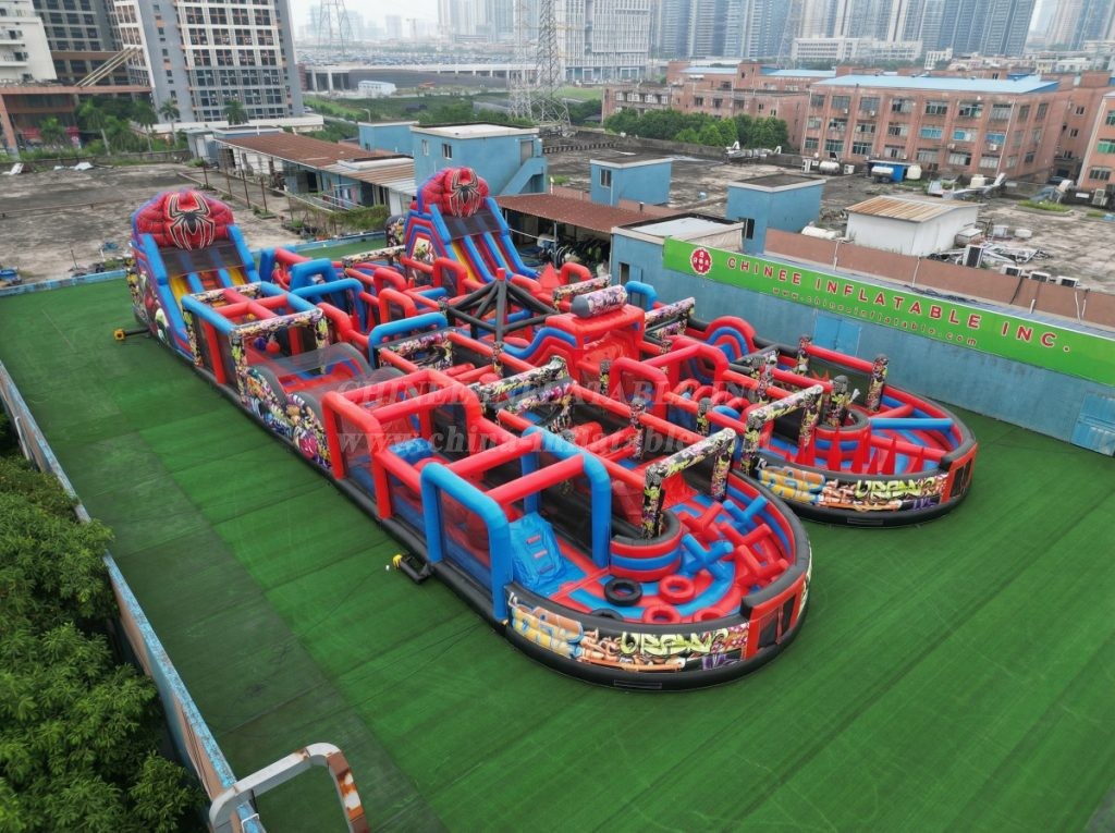 CR2-125 Spider-Man Theme Challenging Run Giant Inflatable Obstacle Courses