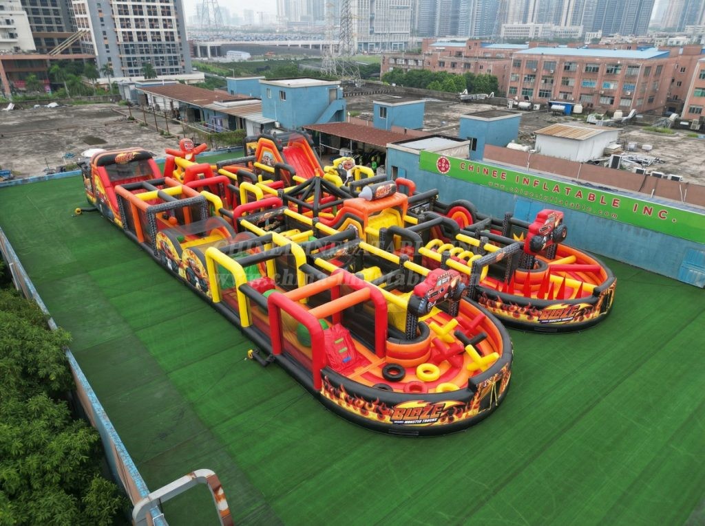 CR2-16 Blaze Monster Theme Challenging Run Giant Inflatable Obstacle Courses